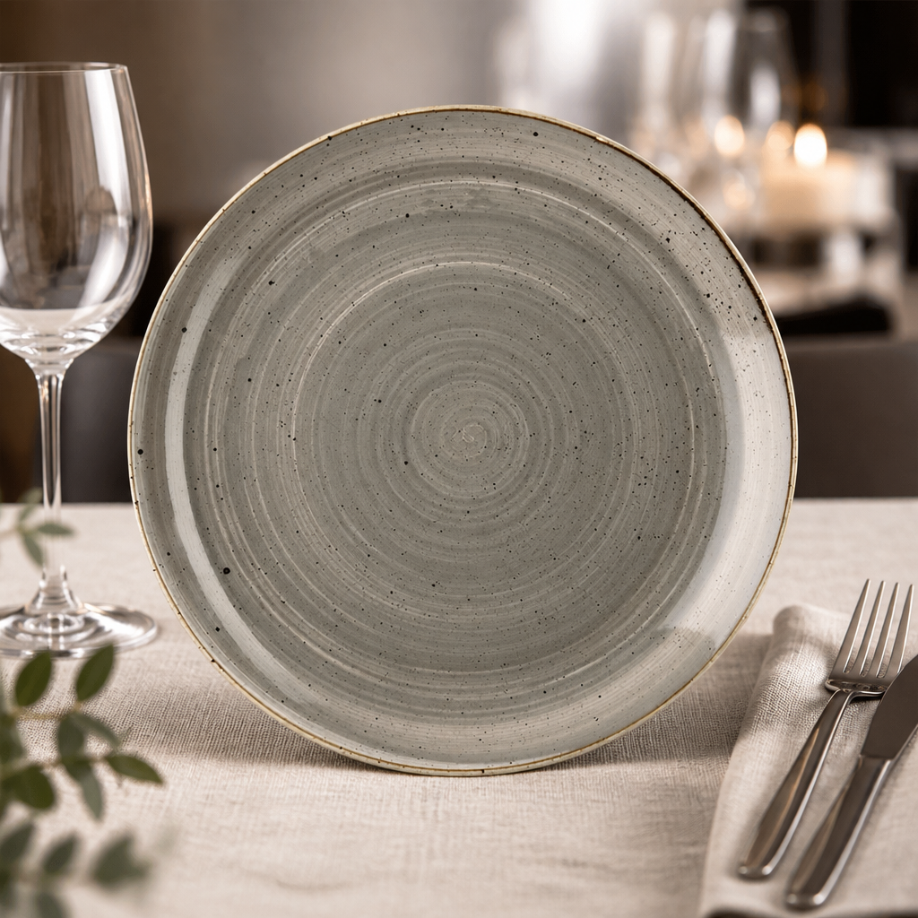 Commercial Grey Coupe Plates 254mm - 12 Pack