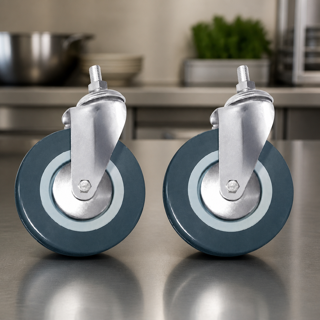 Commercial Castors 2 Pack for Catering Equipment 195mm Height