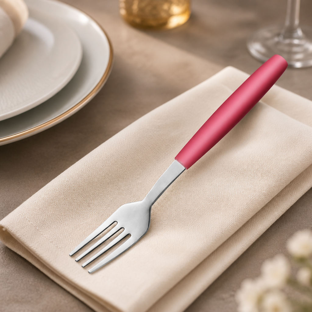 Commercial Dessert Forks Red 180mm - Pack of 12
