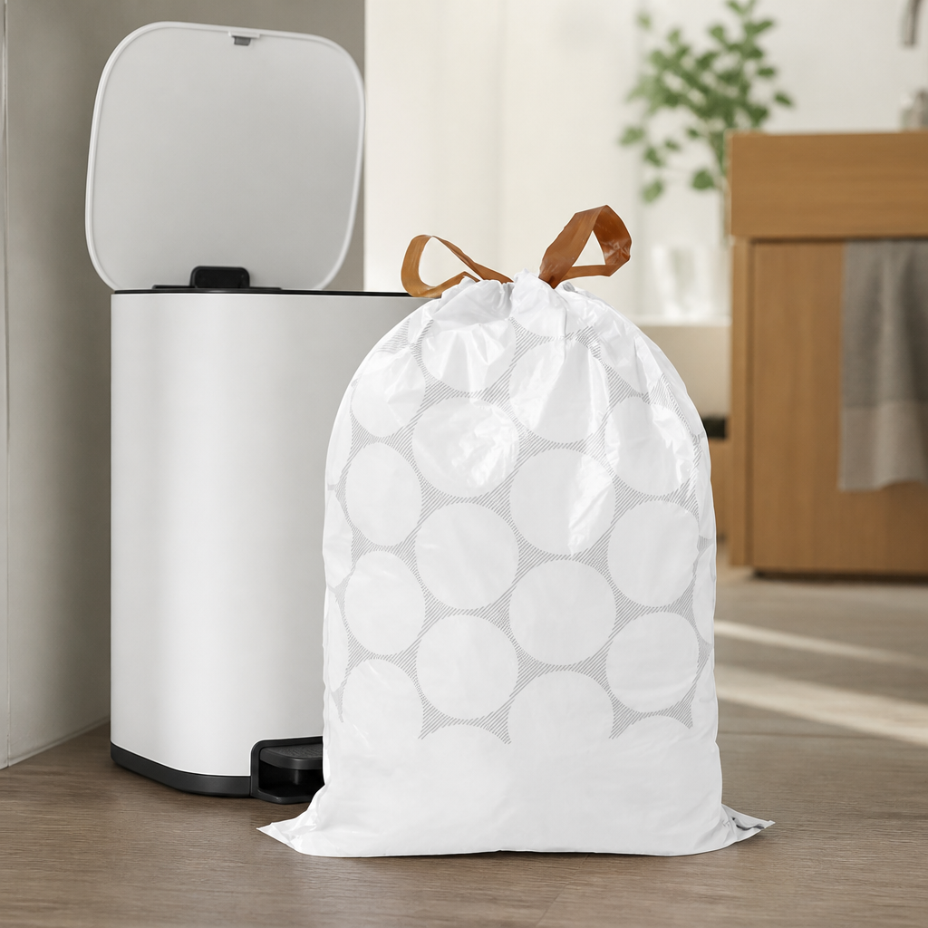 10-12L white bin bags extra strong 40 pack for small office bins