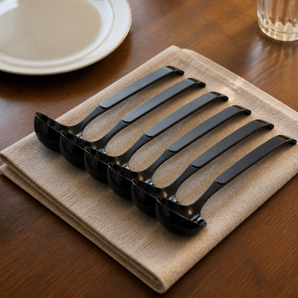 Commercial Gravy Ladle Black PVD Coating 6 Pack