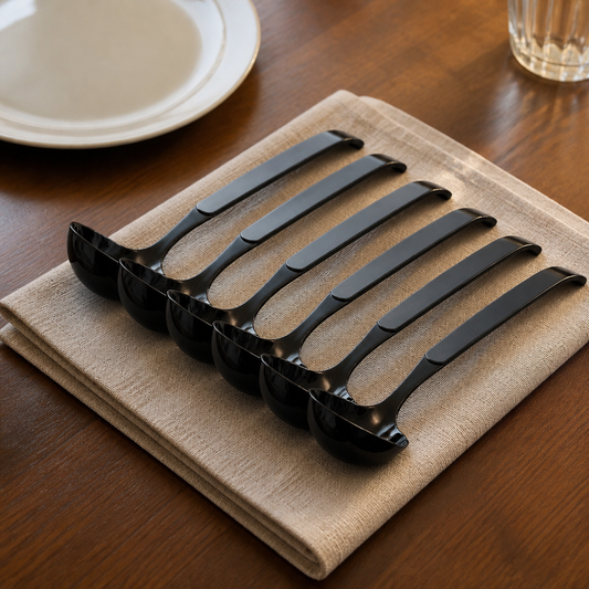 Commercial Gravy Ladle Black PVD Coating 6 Pack