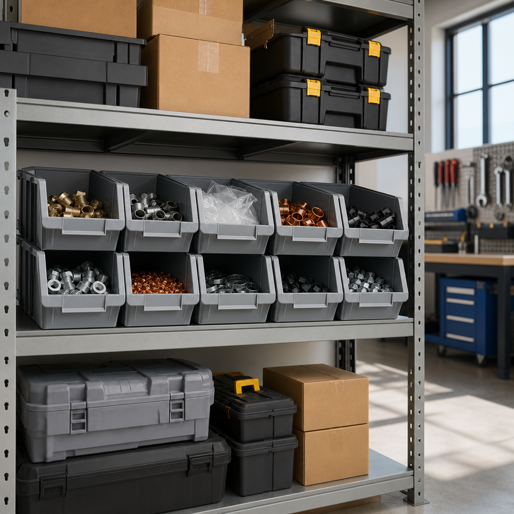 9.1L Small Parts Storage Bins H132 x W205 x D350mm Pack of 10