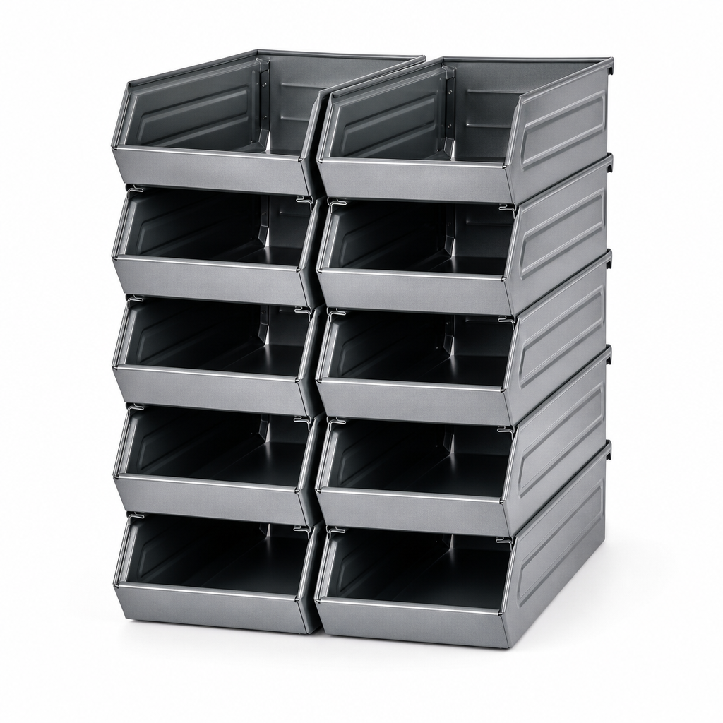 9.1L Small Parts Storage Bins H132 x W205 x D350mm Pack of 10