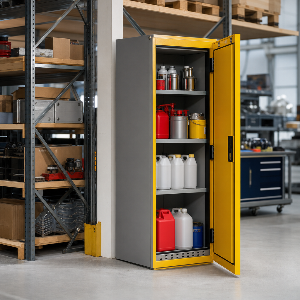 90 Minute Fire Resistant Flammable Mobile Cabinet 600 x 1102mm