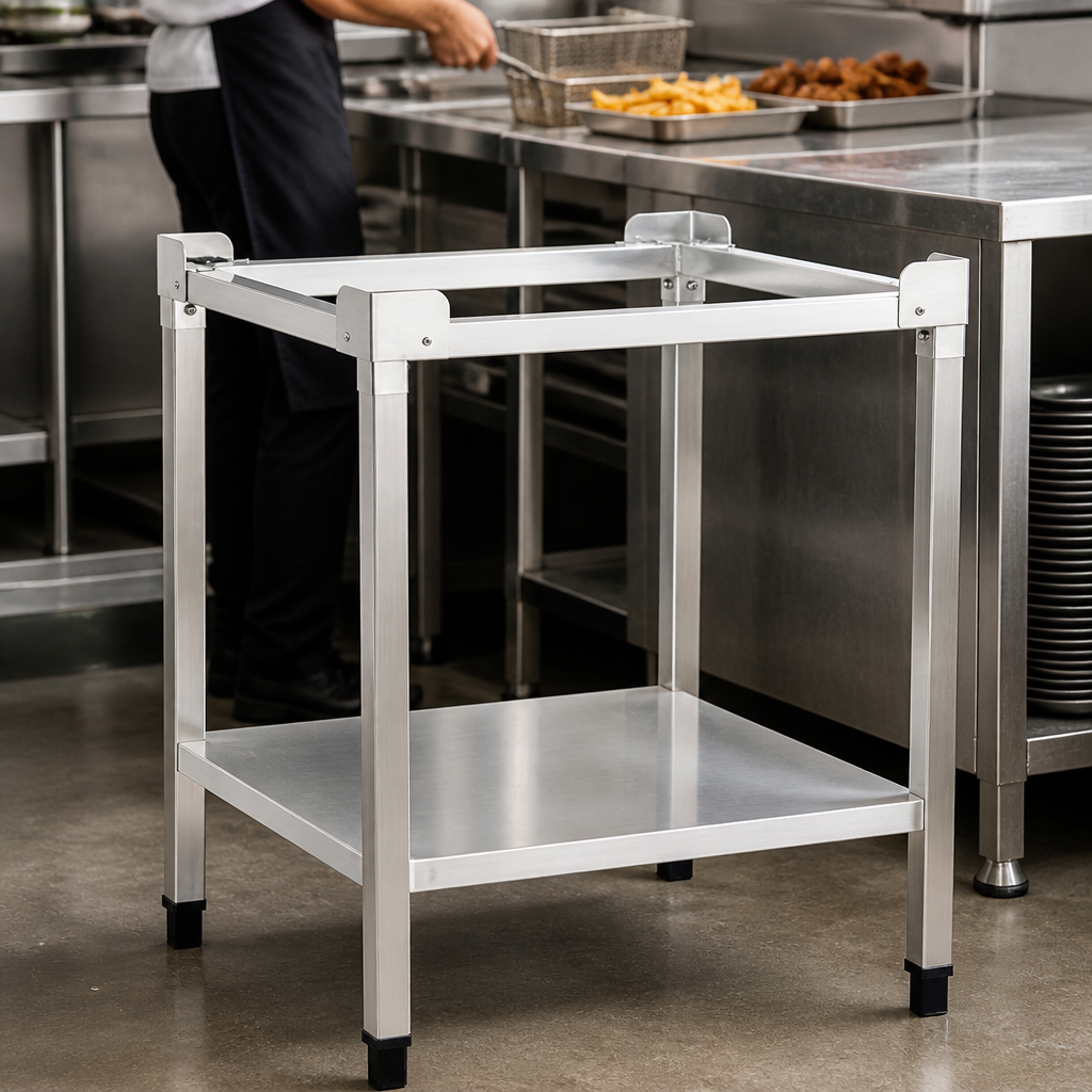 Commercial stand for double fryer 8L stainless steel