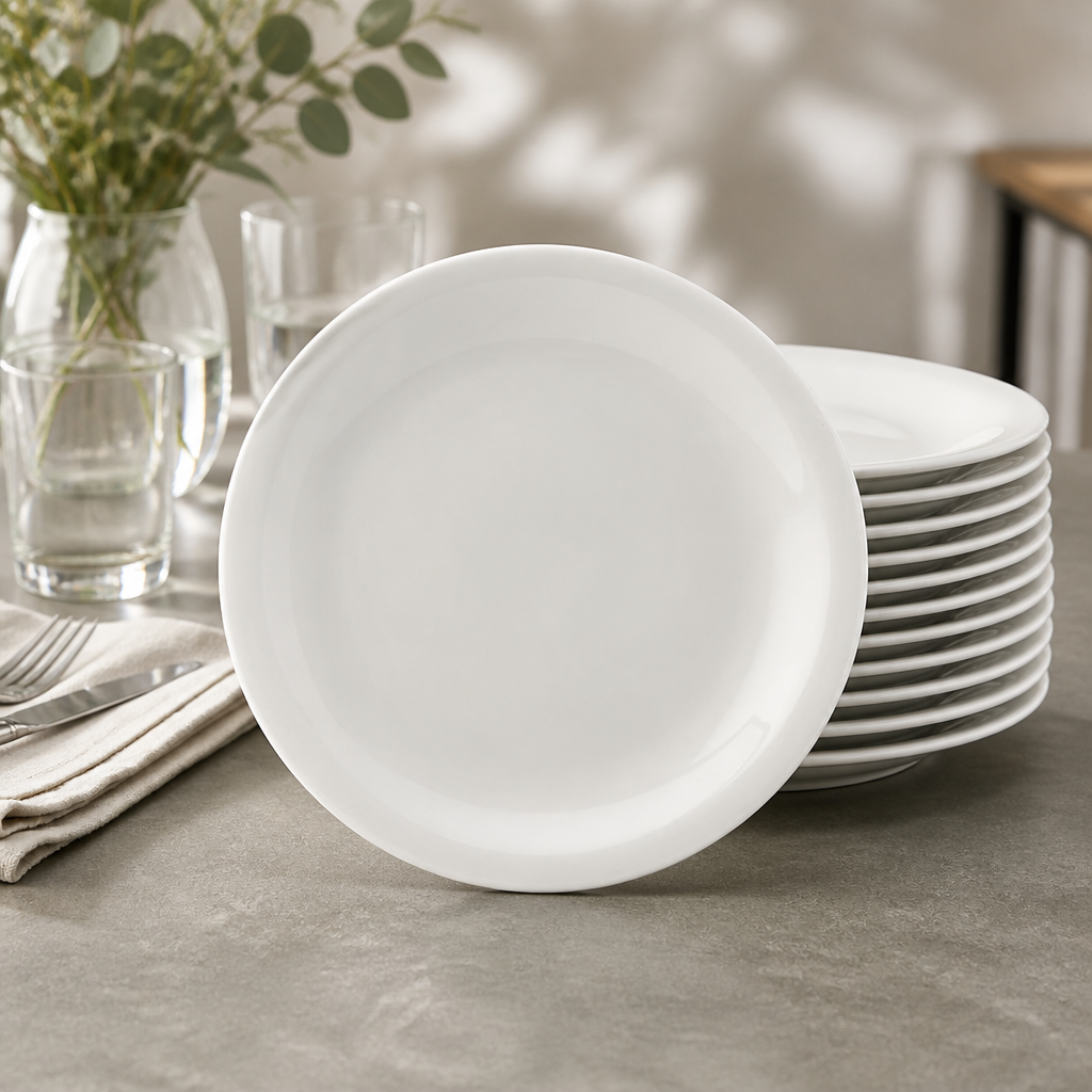 Commercial Narrow Rimmed Plates 240mm 24 Pack