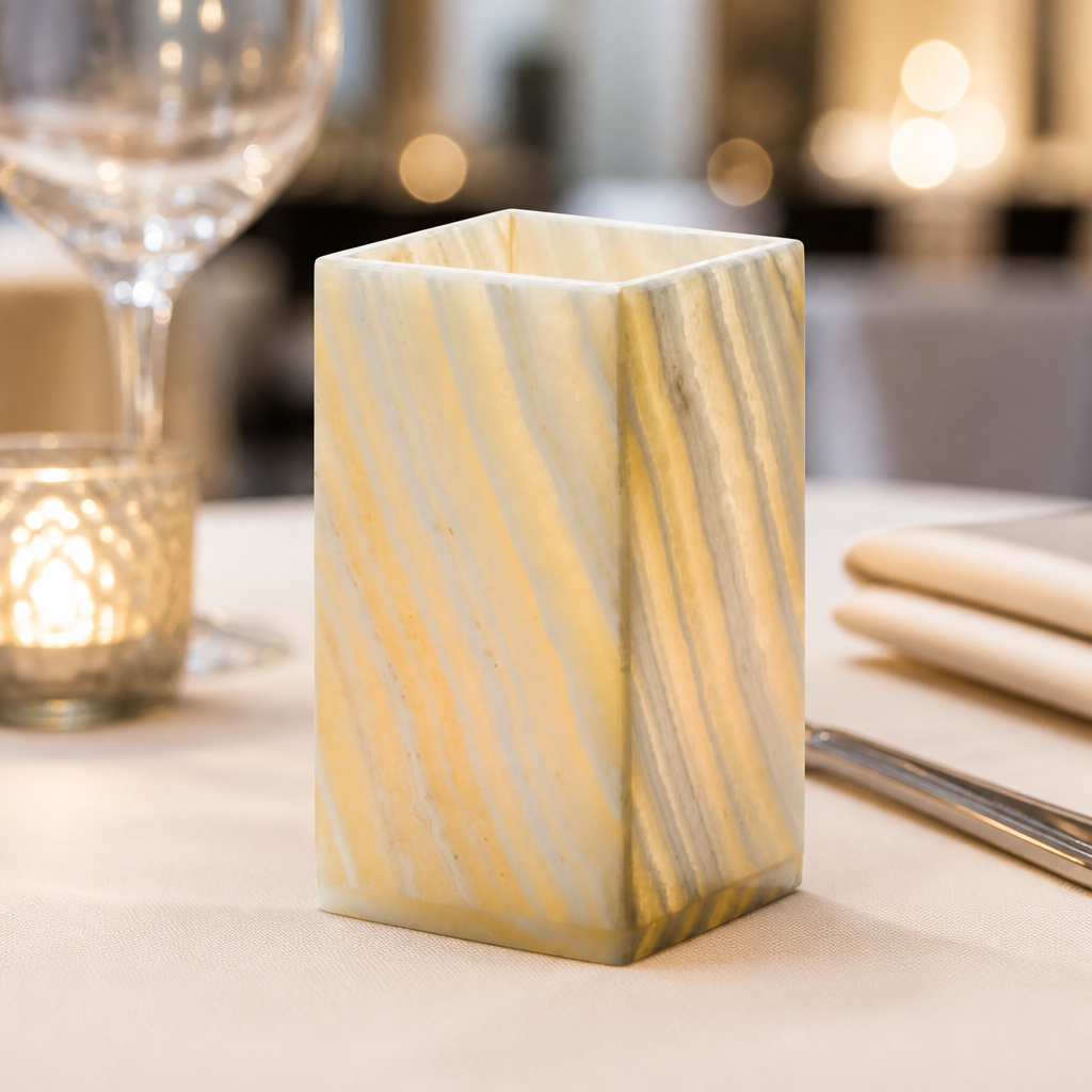 Medium Solid Alabaster Table Lamps for restaurants and events