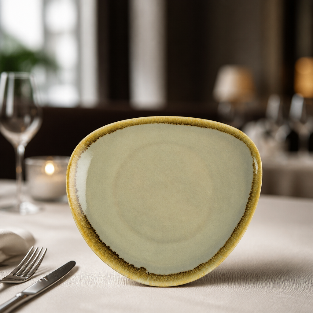 Commercial Triangular Side Plates 165mm Moss 6 Pack
