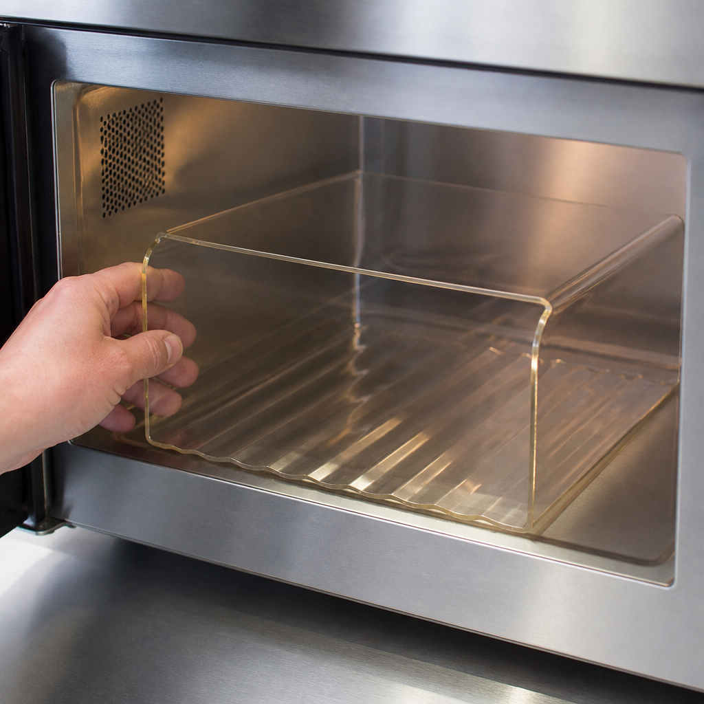 Microwave cavity liner for easy cleaning in commercial ovens