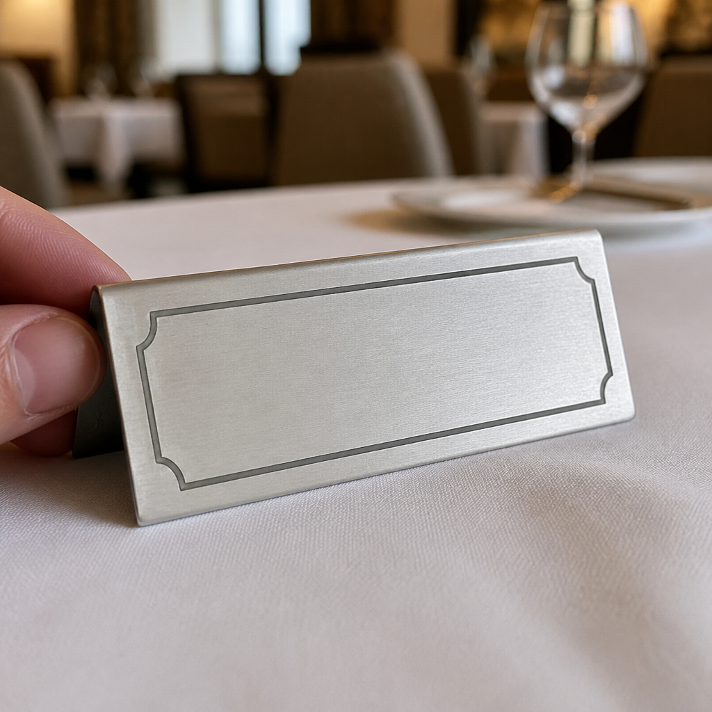 Commercial stainless steel reserved table sign for restaurants