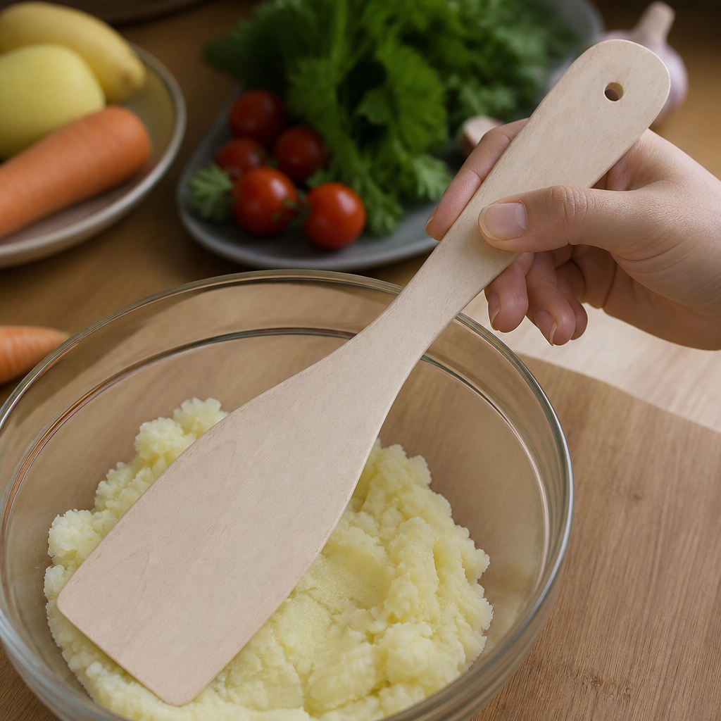 30cm Commercial Wooden Spatula for Non-Stick Cookware
