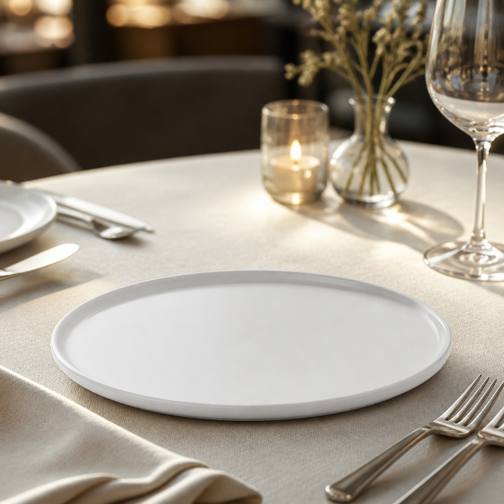 Commercial Whiteware Flat Round Plates 270mm - 4 Pack