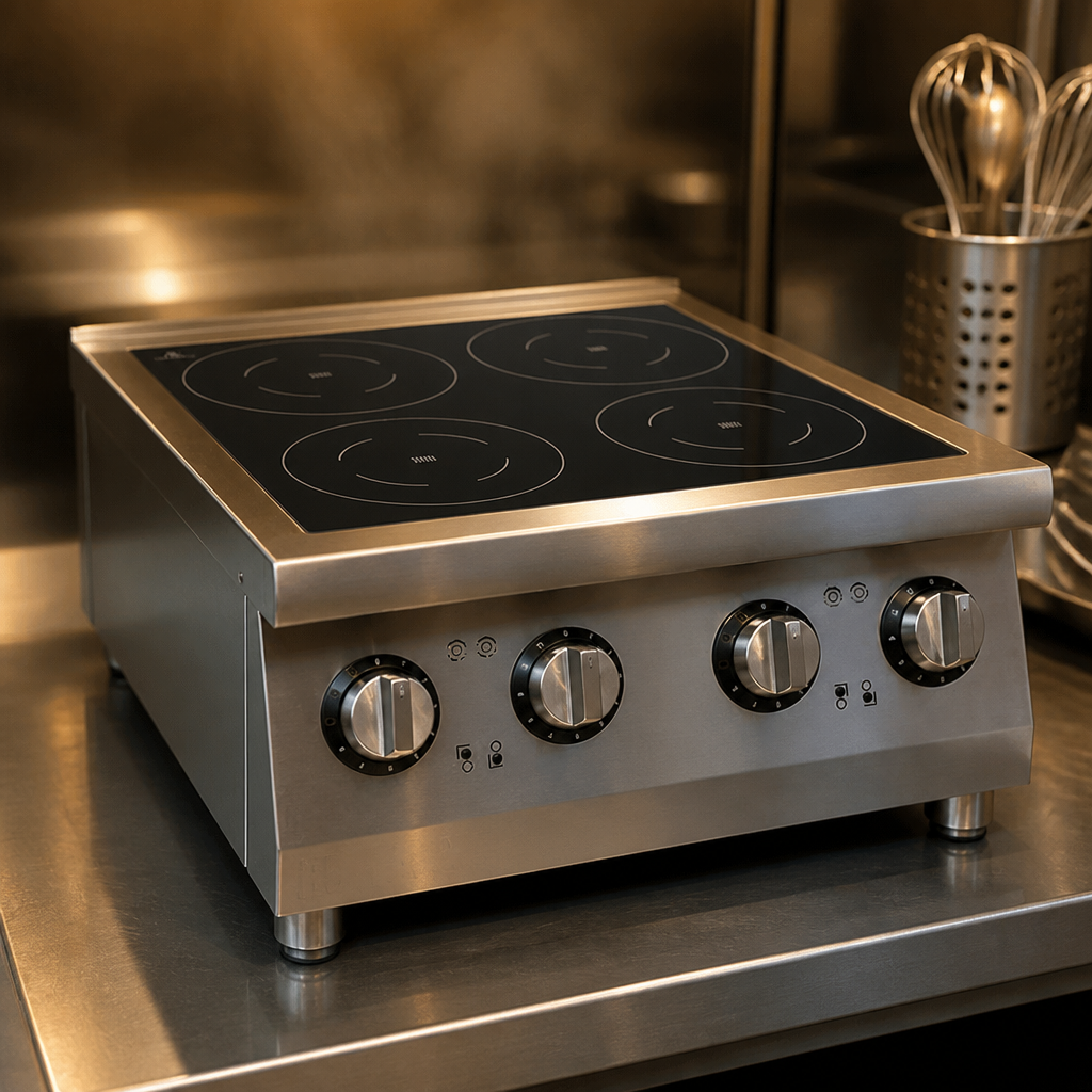 4 Zone Commercial Induction Hob 2 x 3kW Electric Cooktop