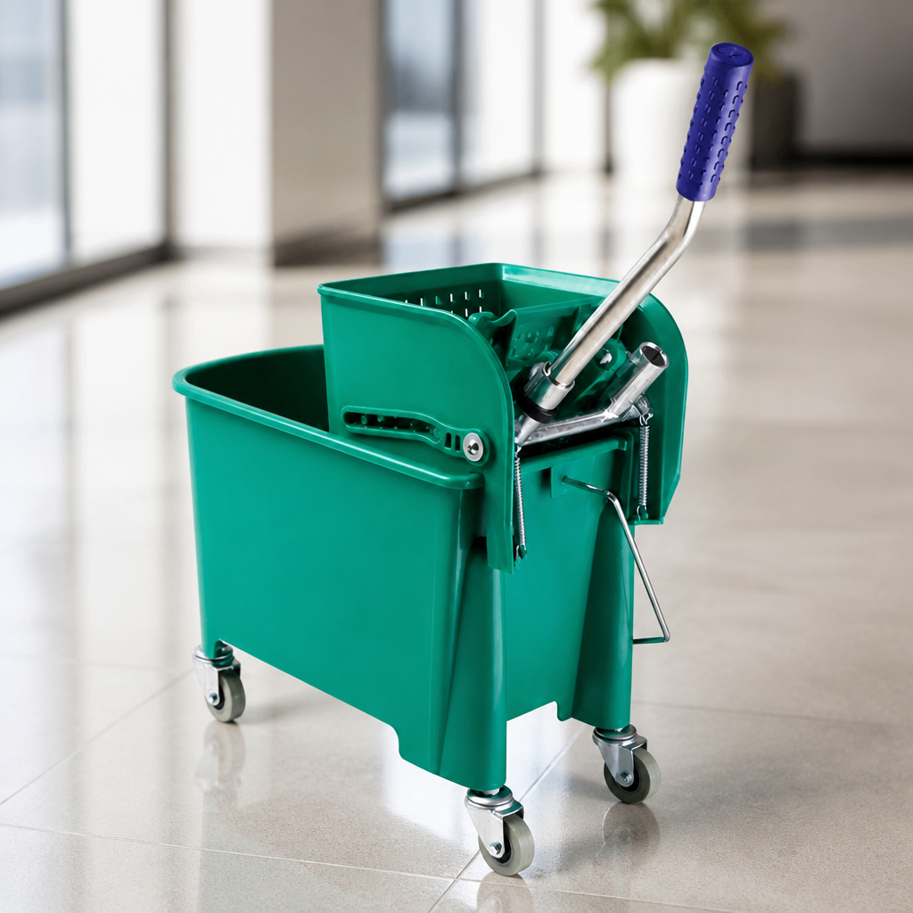 15L Commercial Green Mop Bucket and Wringer for Catering Use