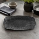 Commercial Oblong Chef's Plates Black 355x189mm 6 Pack