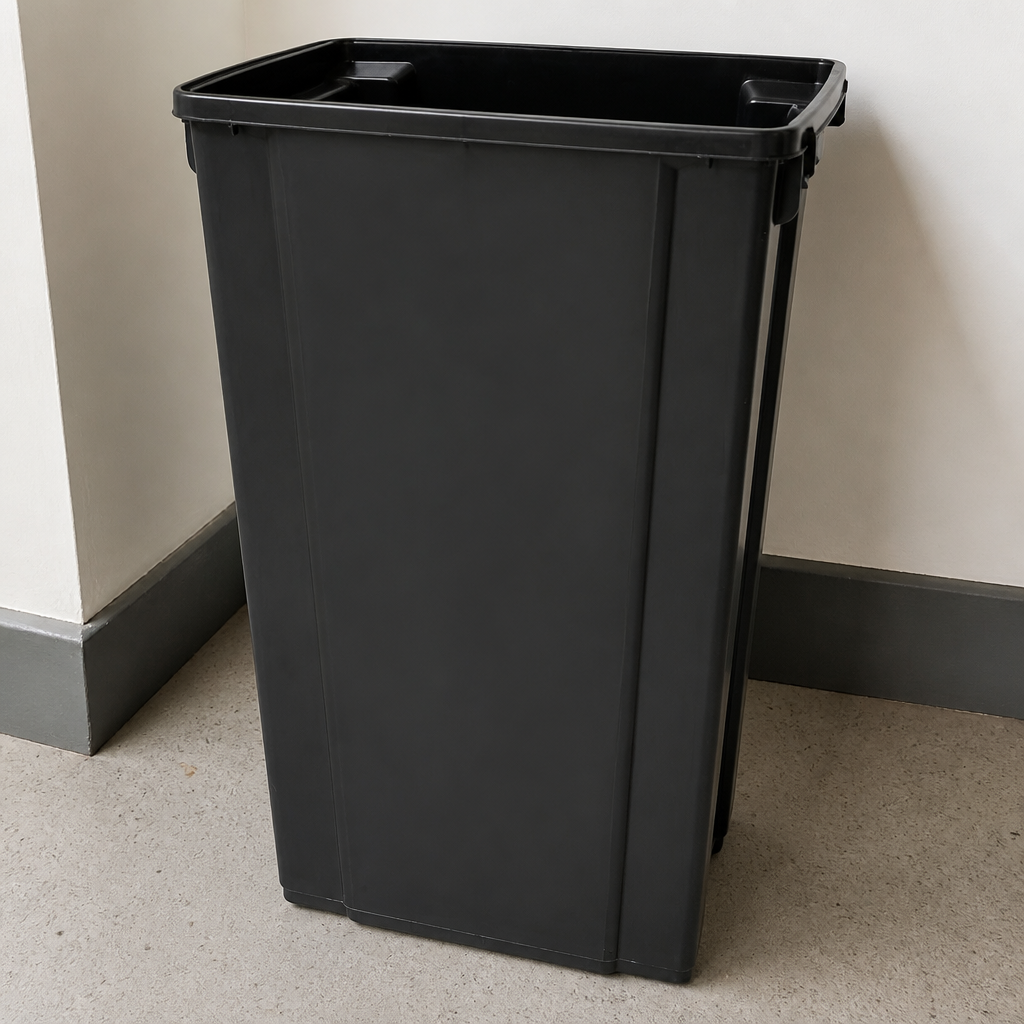 Commercial Slim Waste Bin 80Ltr in black polypropylene