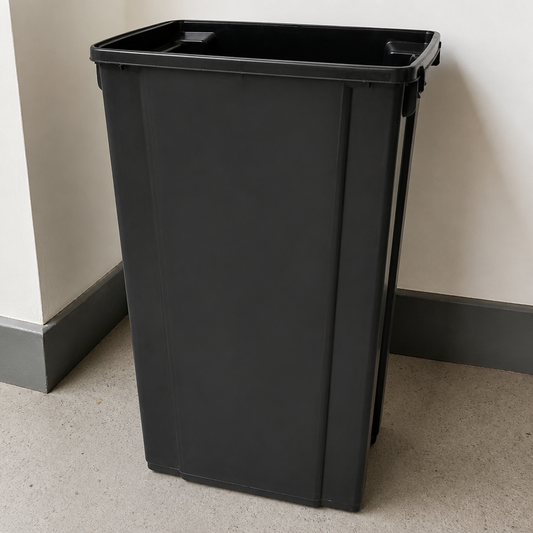 Commercial Slim Waste Bin 80Ltr Black Polypropylene