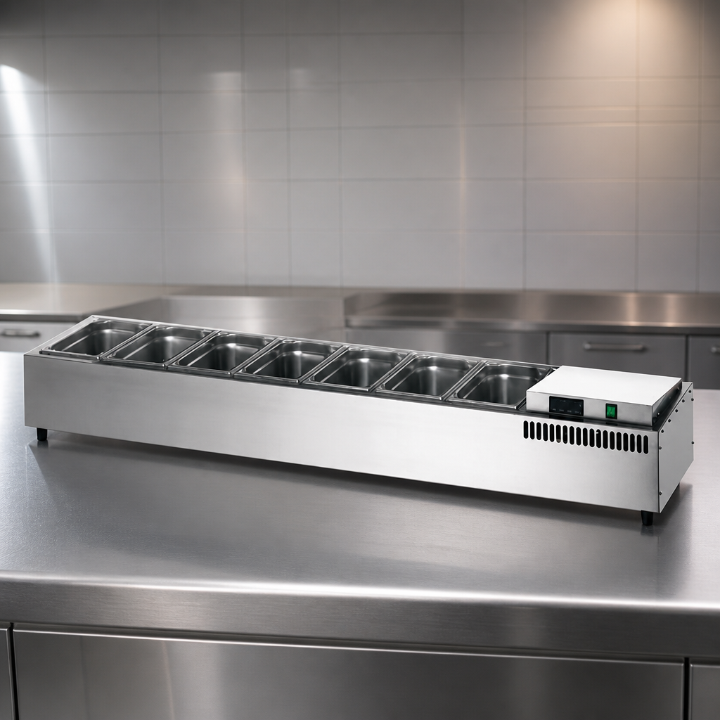 Commercial Countertop Fridge 7 x 1/3 GN Food Preparation Bar