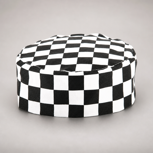 Commercial Chefs Skull Cap Big Black & Checkered Design
