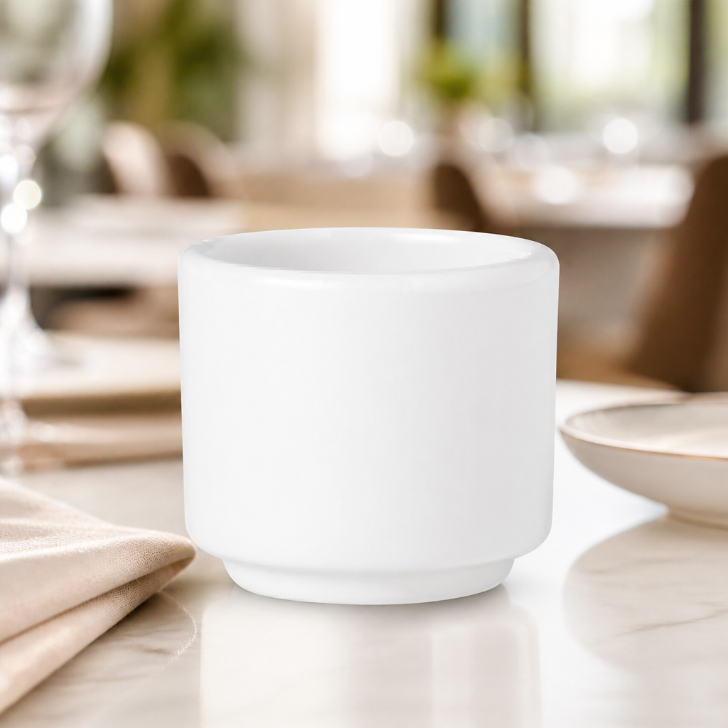 Commercial Footless Egg Cups 47mm - 12 Pack Durable Ceramic