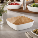 Commercial Square Bowl 165mm White Melamine for Buffet Service