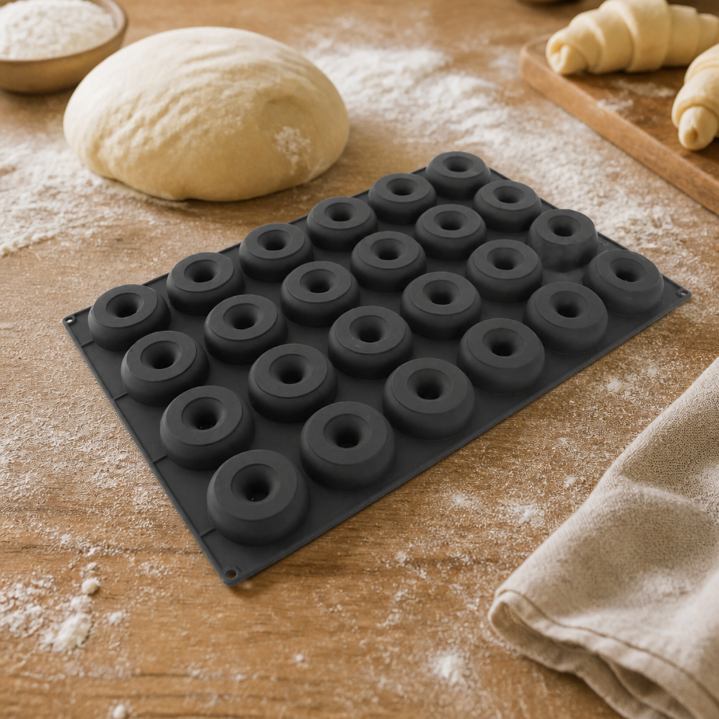 Commercial Silicone 24 Donut Mould 400x600mm Non-Stick