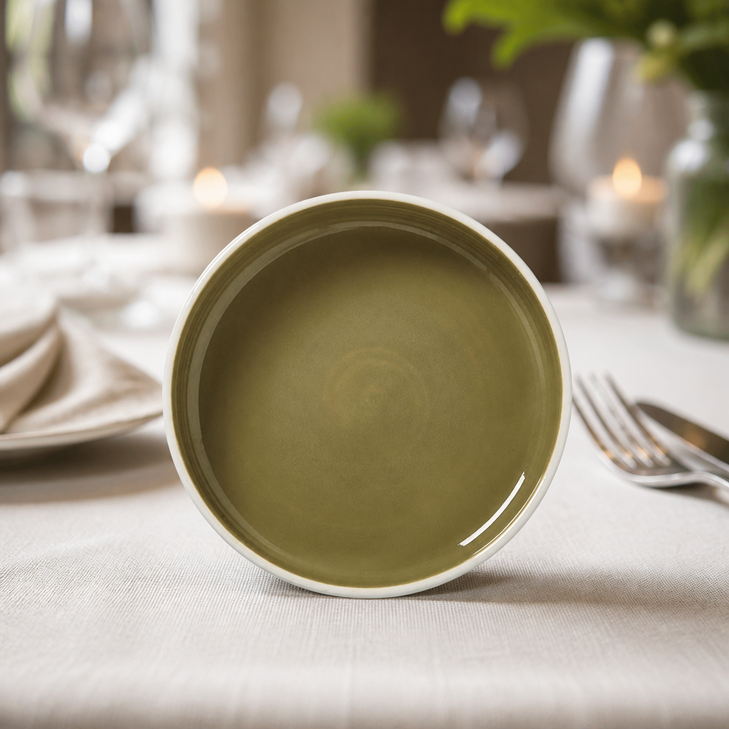 Commercial Round Stacking Trays Olive 165mm - 12 Pack