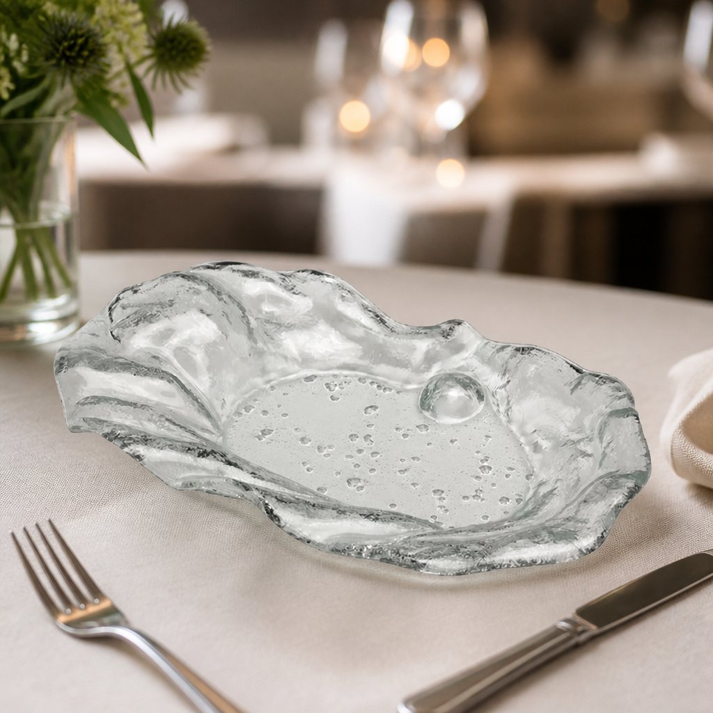 Commercial glass plates 310mm clear dishwasher safe 12 pack