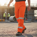Premium Flame Resistant Hi-Vis Orange Trousers with Arc Flash Protection, Kneepad Pockets, and Triple Stitched Seams for Enhanced Durability