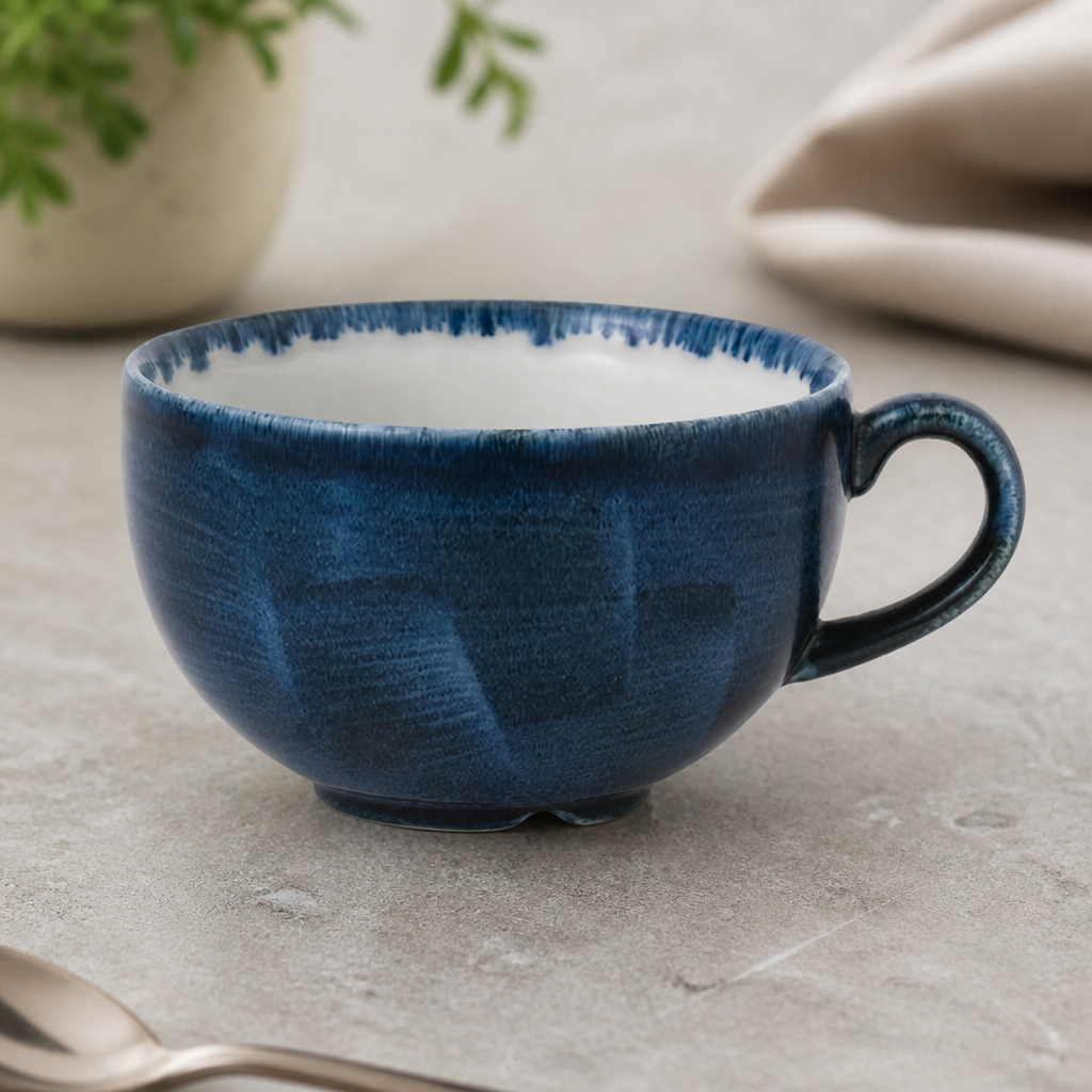 Commercial Cappuccino Cups 8oz Plume Design 12 Pack
