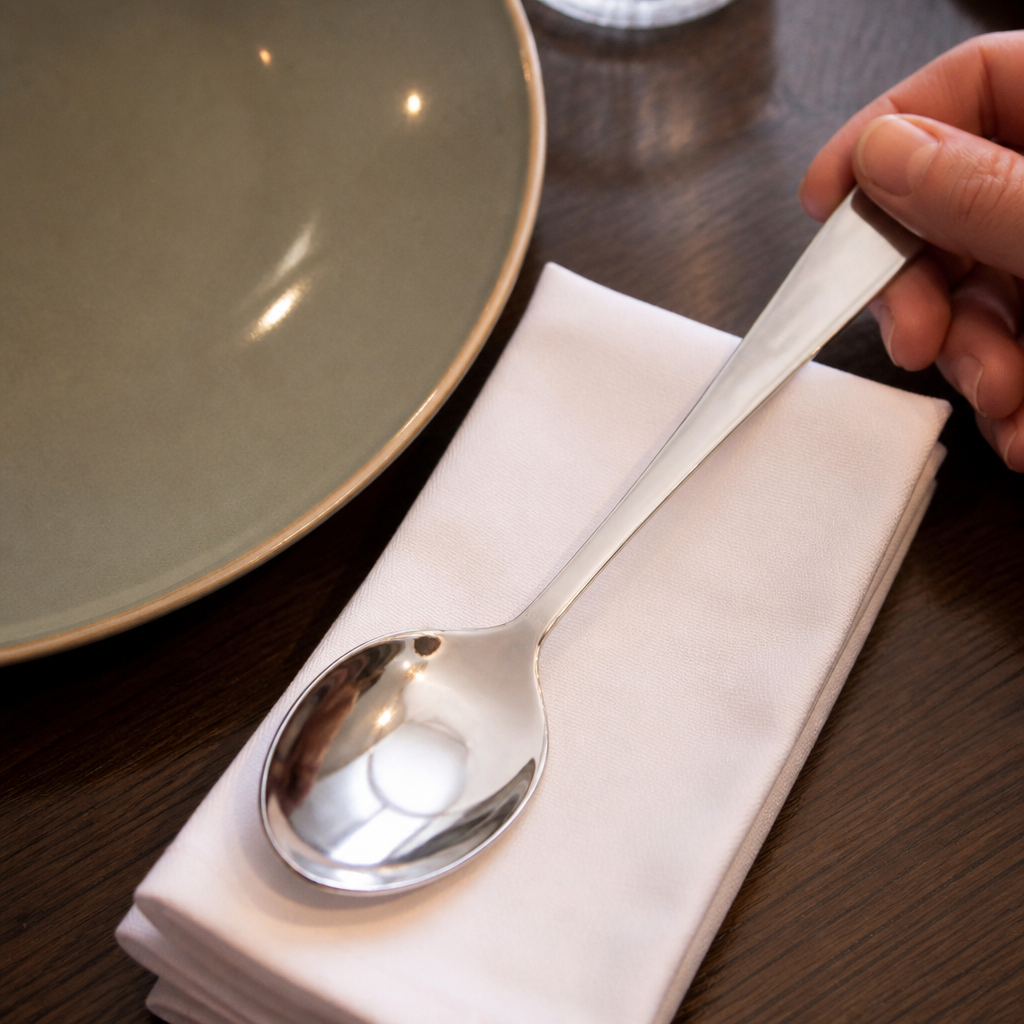 Commercial stainless steel soup spoons 12 pack 176mm length