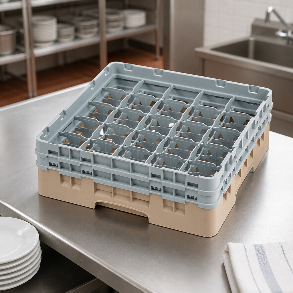 Commercial Glass Rack 25 Compartments Max Height 133mm