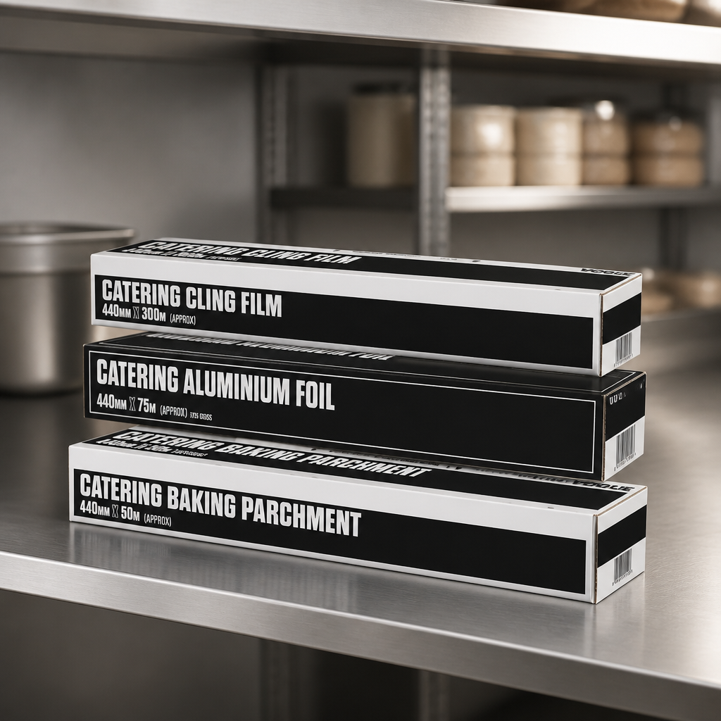 Catering Pack Cling Film, Tin Foil, and Baking Parchment