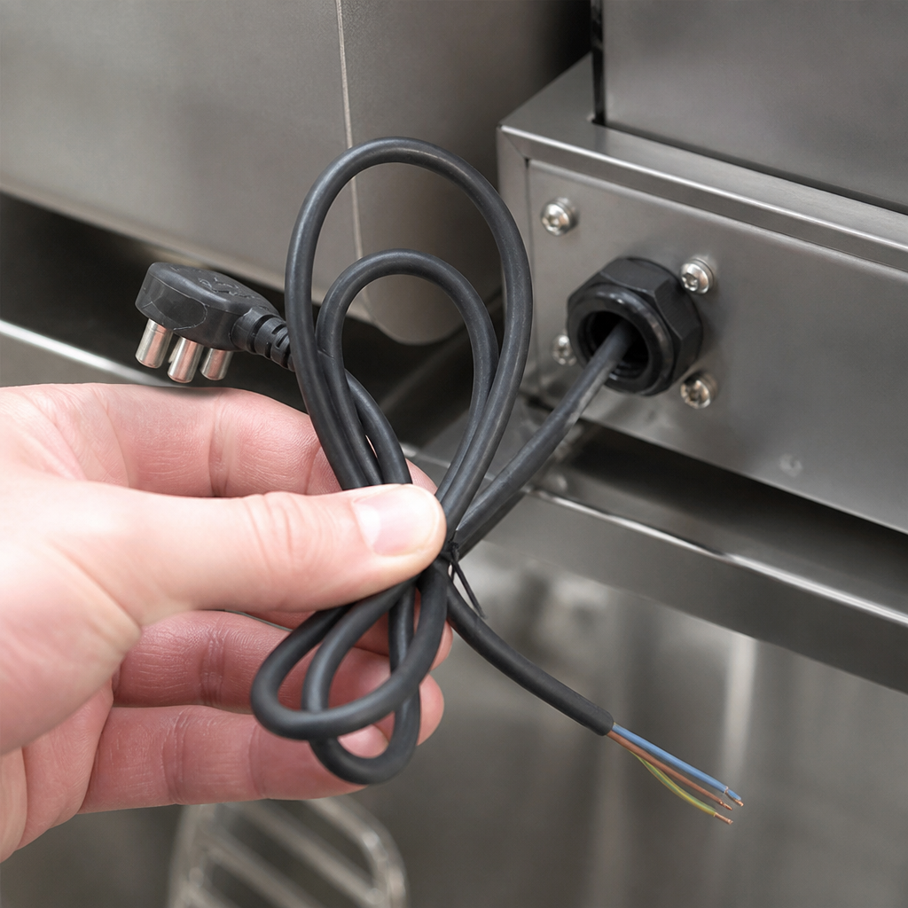 Commercial replacement UK power cord for grill equipment