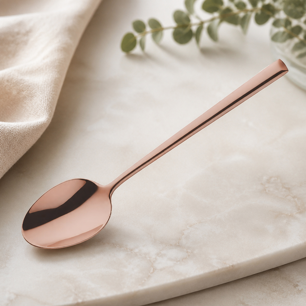 Copper Dessert Spoons 12 Pack Modern Tableware Cutlery Set