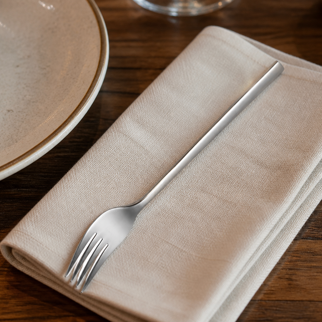 Set of 12 stainless steel cocktail forks for dining