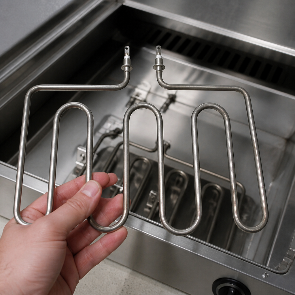 Commercial replacement heating element for double door food warmer