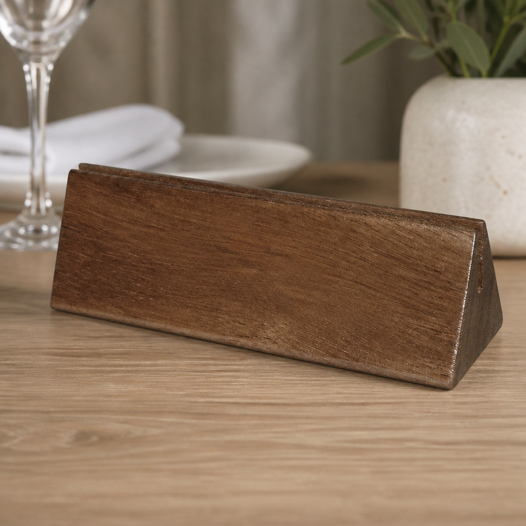 Commercial Acacia Table Number Holders and Reserved Signs 10 Pack
