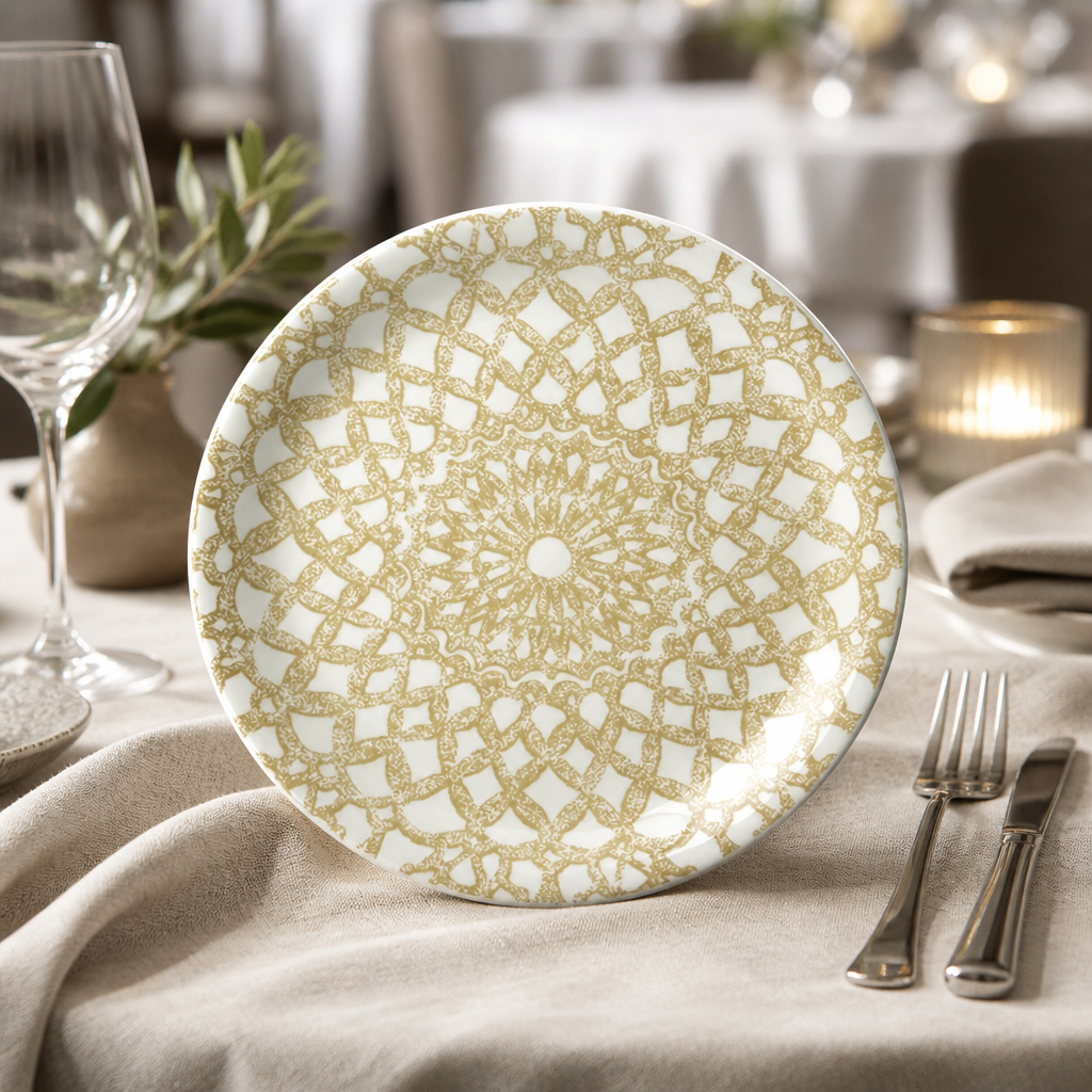 Commercial Coupe Plates 203mm Nomad Sand 12 Pack Porcelain