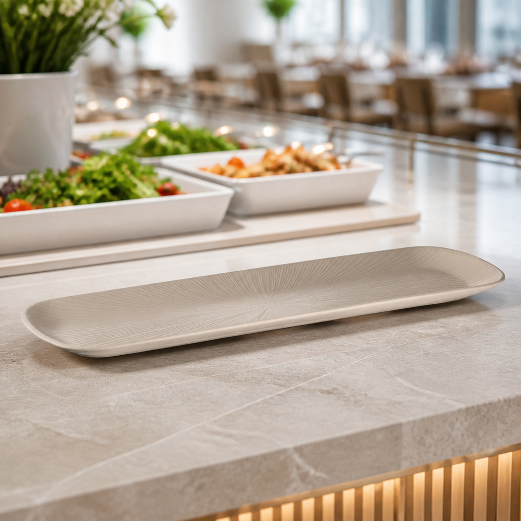 Commercial GN 2/4 Tray Sand 530x162mm for food presentation