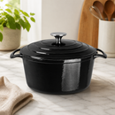 Commercial Cast Iron Casserole Dish 3.2L Black Enamelled