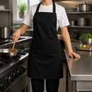 Commercial Staff Aprons Black 2 Pack Durable Polycotton