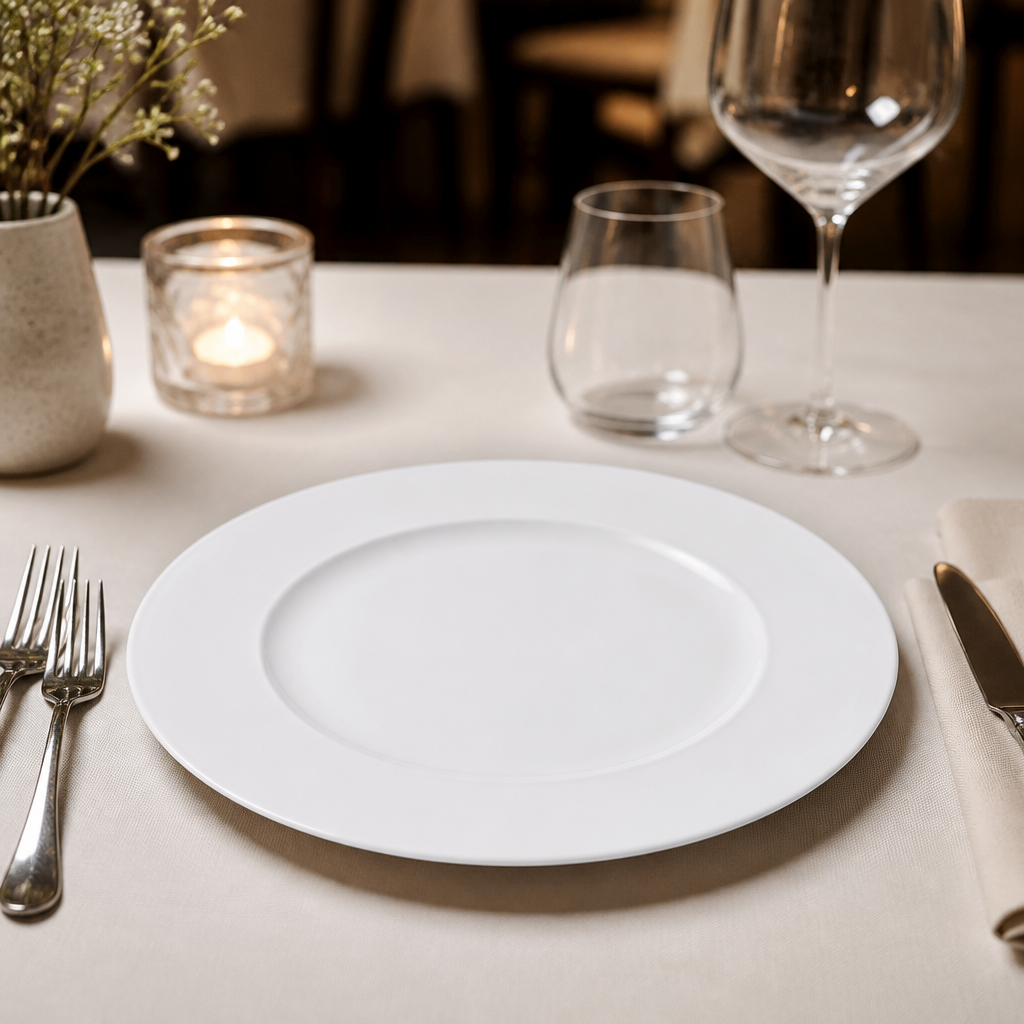 Commercial Porcelain Round Plates 317mm 6 Pack