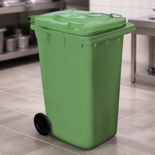 240L Green Wheelie Bin for Commercial Waste Management