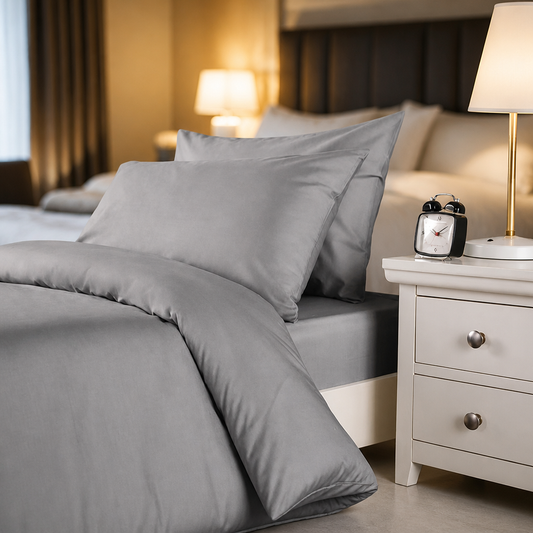 Grey Polycotton Housewife Pillowcases 500x760mm 2 Pack