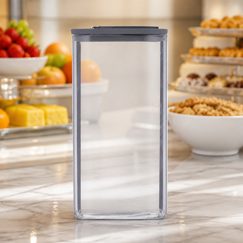 3L Commercial Food Storage Glass Dispenser with Clip Lock Lid