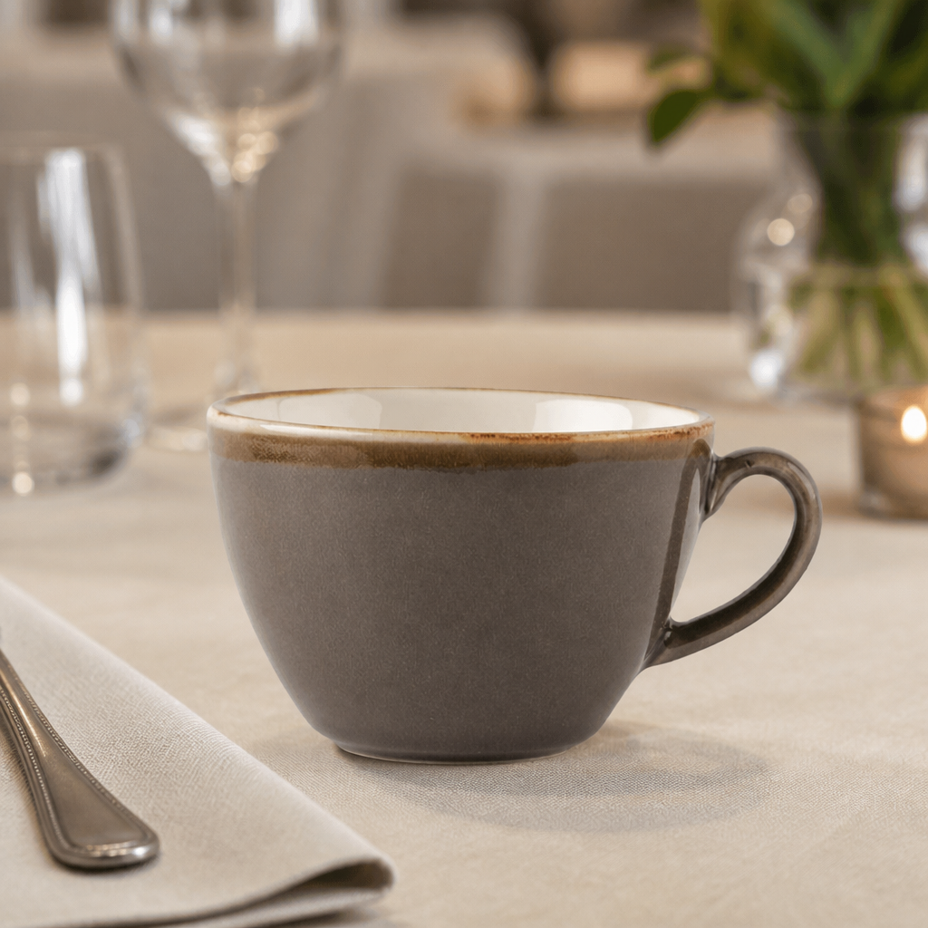 Commercial Cappuccino Cups 340ml Vitrified Porcelain 6 Pack