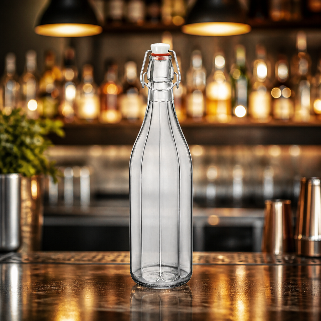 Commercial Glass Swing Top Bottle 1L Capacity Stylish Design