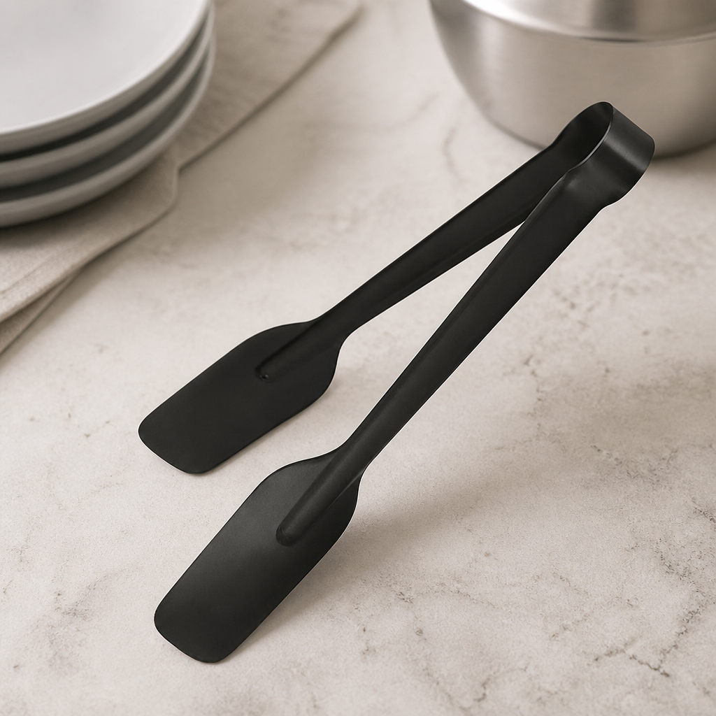 Commercial Cake Tongs 240mm Black Stainless Steel 10 Pack